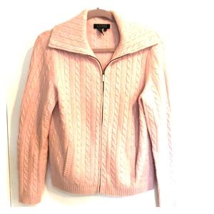 Ralph Lauren wool cable knit zip cardigan